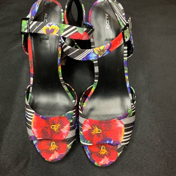Aldo Tropical Floral & Striped Platform Sandal - Picture 2 of 5